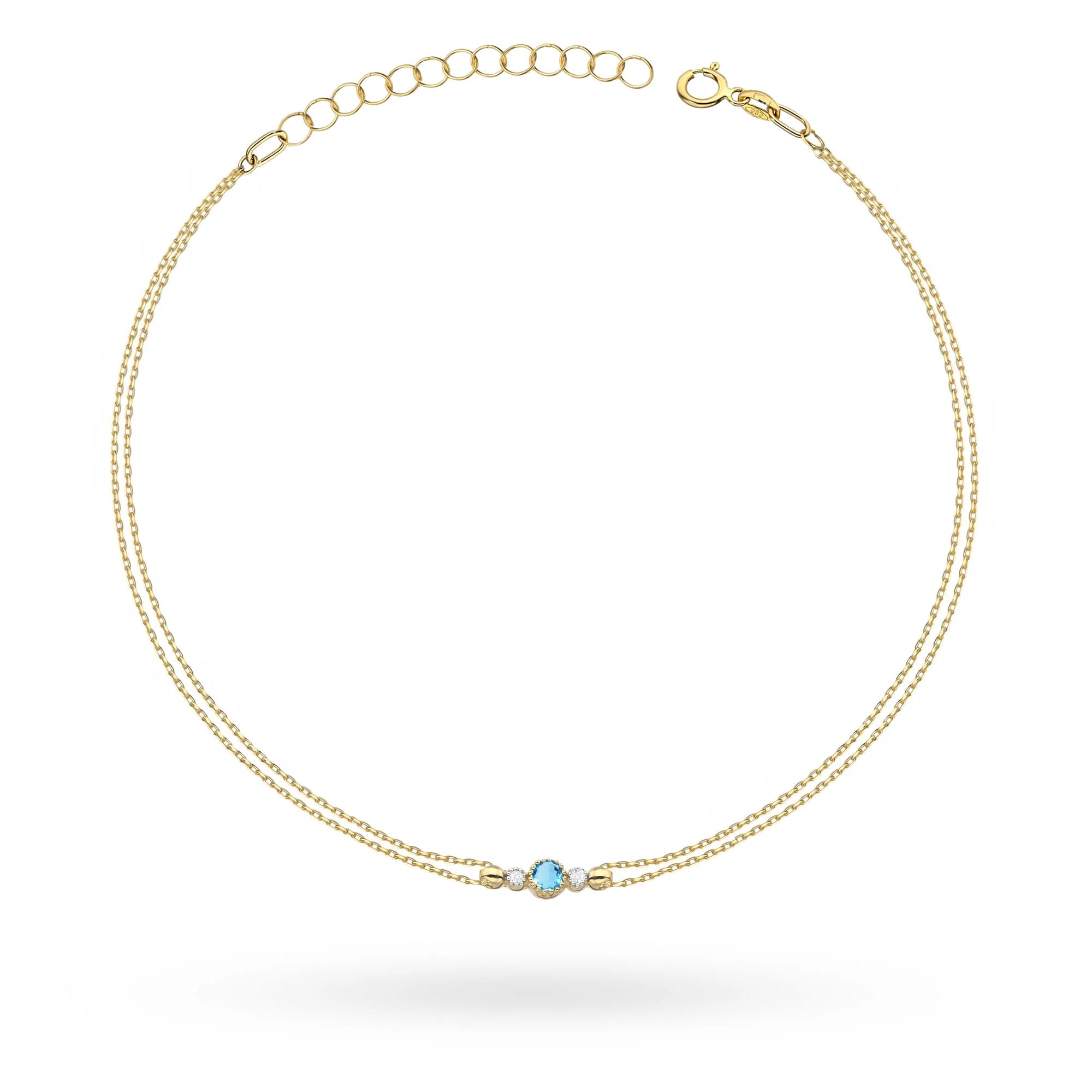 zlatý náramok s 0,15 ct topásom a 0,029 ct diamantmi b0005-tob-01