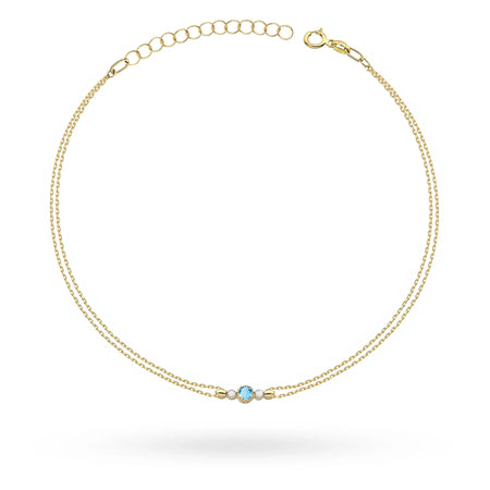 zlatý náramok s 0,15 ct topásom a 0,029 ct diamantmi b0005-tob-01