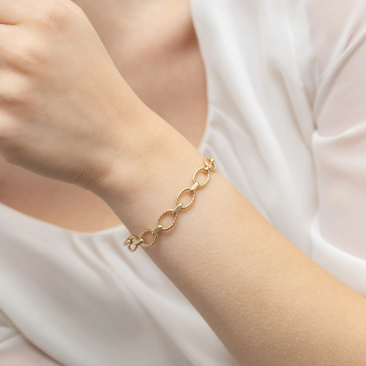 14k Gold (585) Bracelet | Oval Link Design | Classic Elegant Fine Jewelry Timeless Stylish Gift