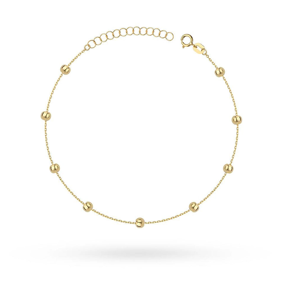 14k Gold (585) Bracelet | Smooth Delicate Beads | Minimalist Elegant Fine Jewelry Everyday Gift