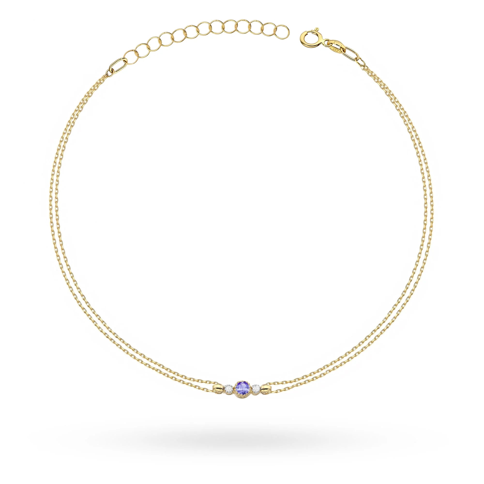 zlatý náramok s 0,15 ct tanzanitom a 0,029 ct diamantmi b0005-tap-01