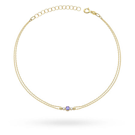 zlatý náramok s 0,15 ct tanzanitom a 0,029 ct diamantmi b0005-tap-01