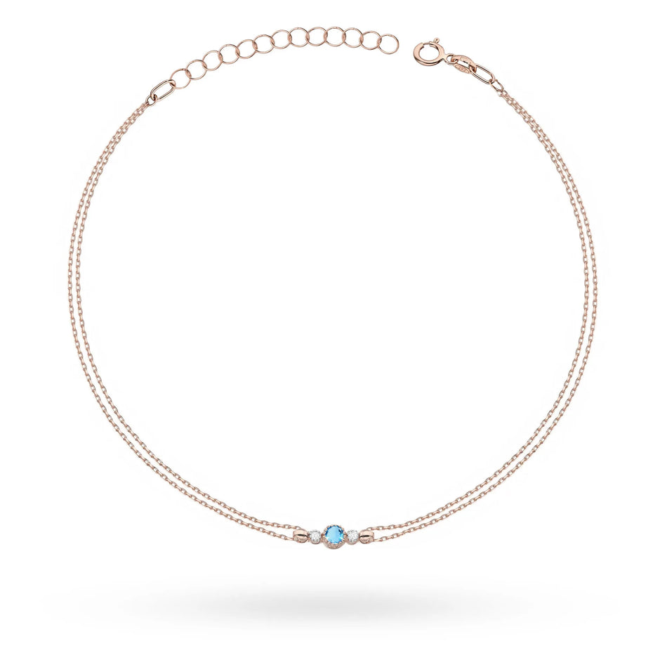 zlatý náramok s 0,15 ct topásom a 0,029 ct diamantmi b0005-tob-01