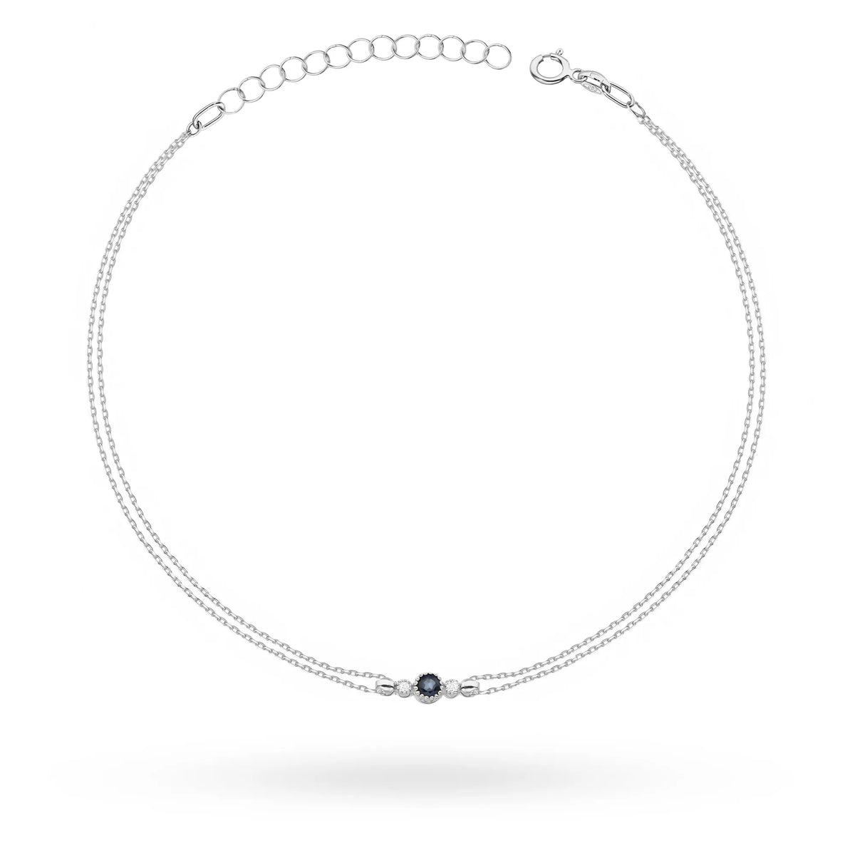 zlatý náramok so zafírom 0,15 ct a diamantmi 0,029 ct b0005-sab-01