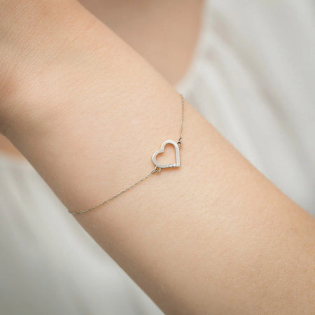 Náramok z bieleho zlata 14k (585) | Diamanty 0,015 ct | Trblietavé elegantné luxusné jemné šperky Nadčasový darček