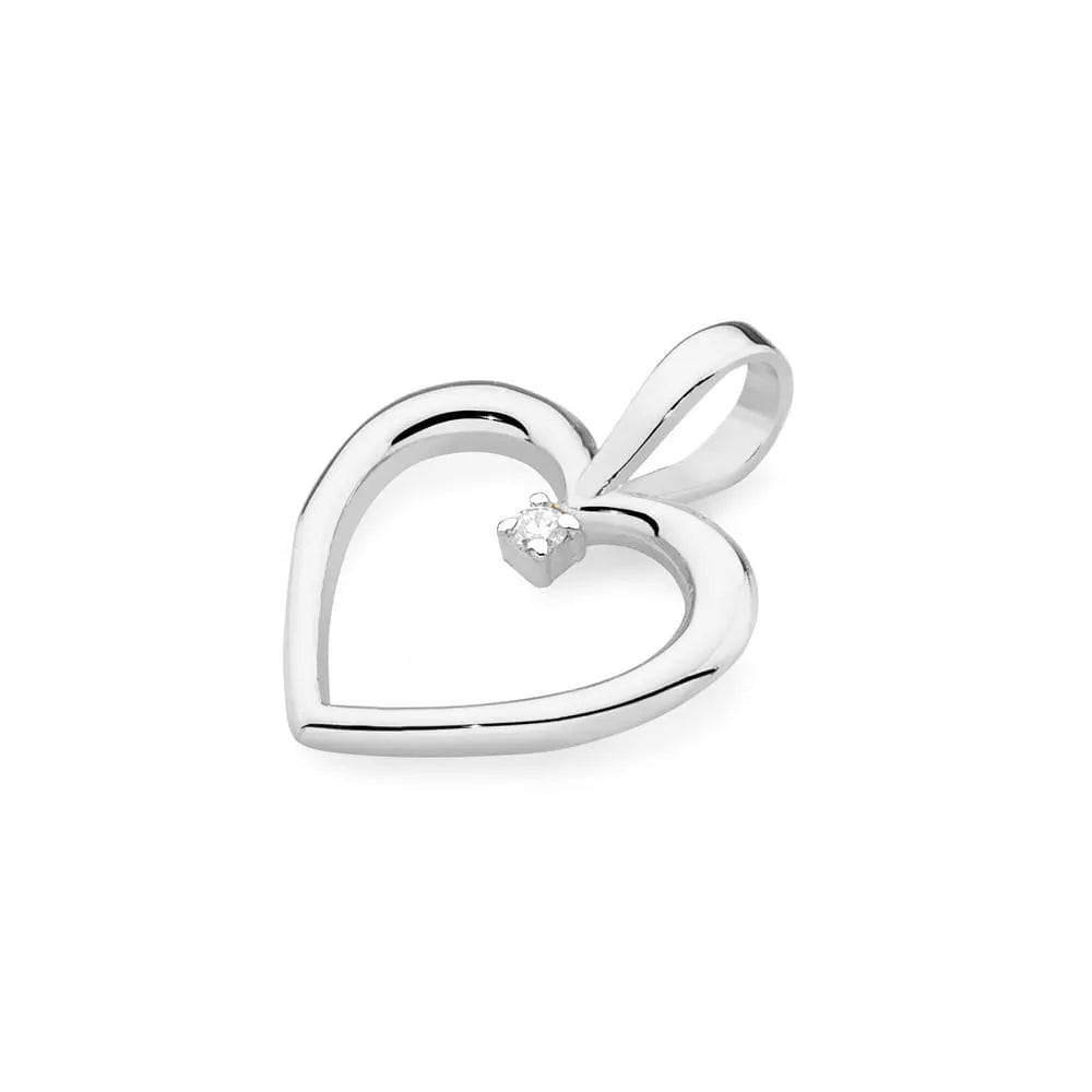 Prívesok z 14-karátového bieleho zlata s diamantom 0,005 ct. Zlato Gremari prívesky sú zabalené v elegantnej krabičke a darčekovej taške.
