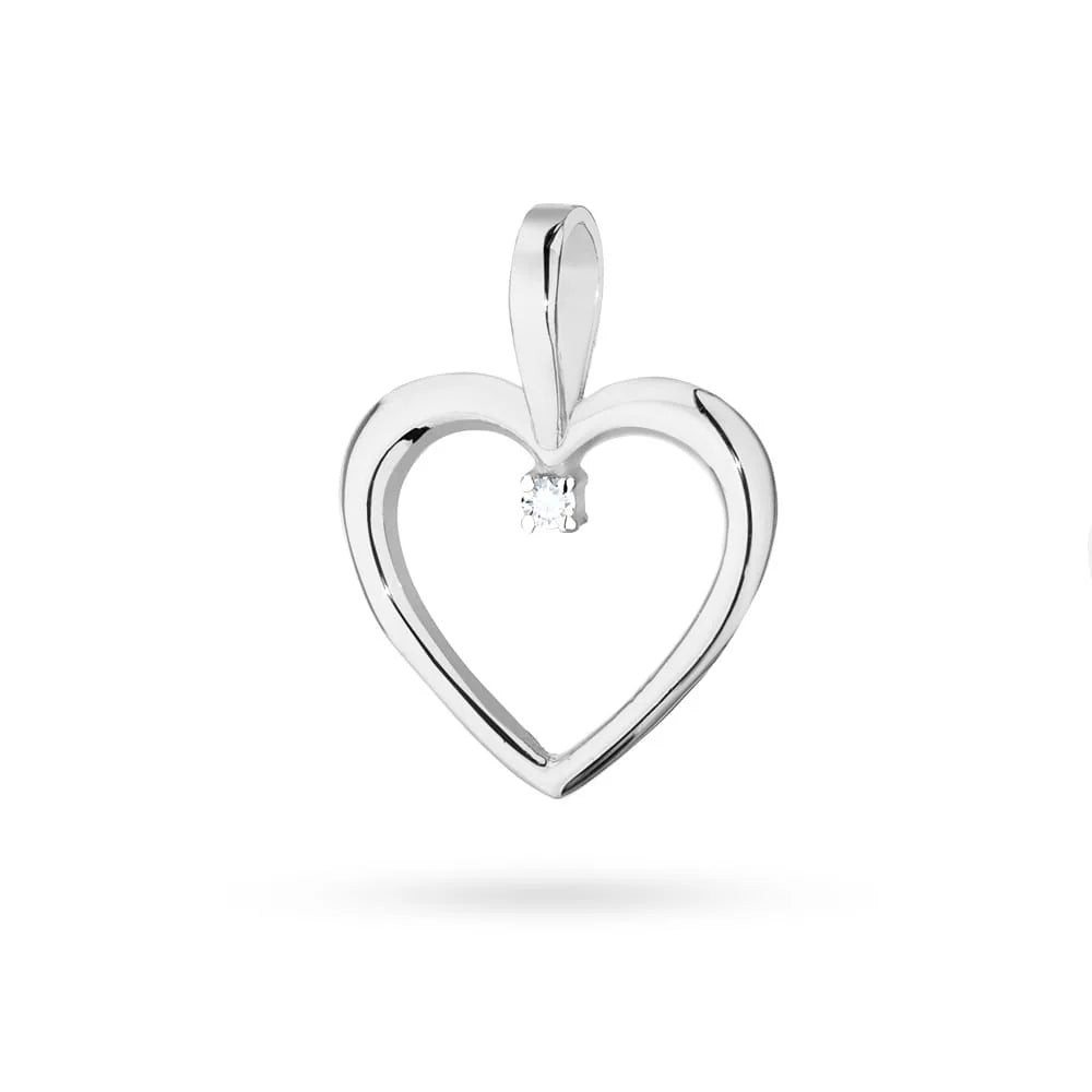 Prívesok z 14-karátového bieleho zlata s diamantom 0,005 ct. Zlato Gremari prívesky sú zabalené v elegantnej krabičke a darčekovej taške.