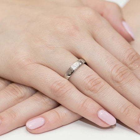14k white gold ring with 2 white zirconia hearts. Classic design with modern twist. Packed in black box, paper, and gift bag.