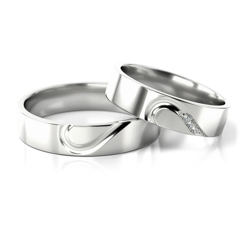 Svadobné obrúčky z bieleho zlata so zirkónmi 5 mm