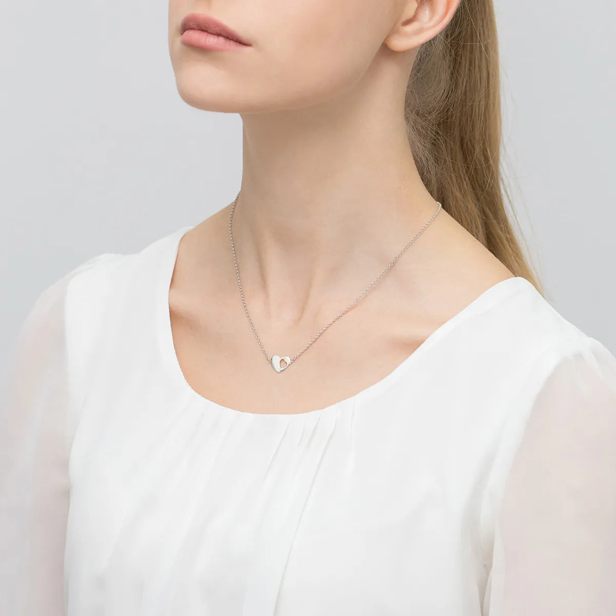 Sterling Silver (925) Necklace | Heart Design | Elegant Jewelry Gift