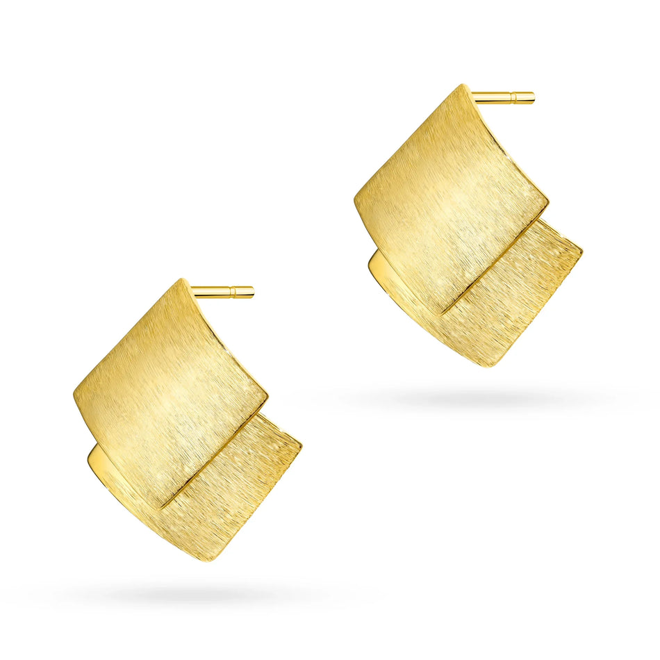 Náušnice zo striebra (925) pozlátené zlatom | Geometrický dizajn | Šperky GREMARI