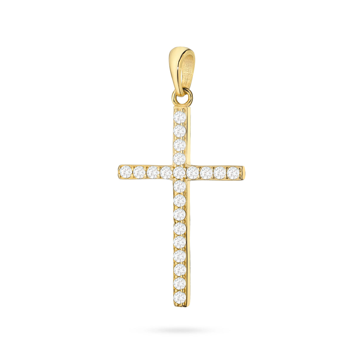 Gold-plated Silver(925) Cross Pendant | Cubic Zirconias | GREMARI Jewelry