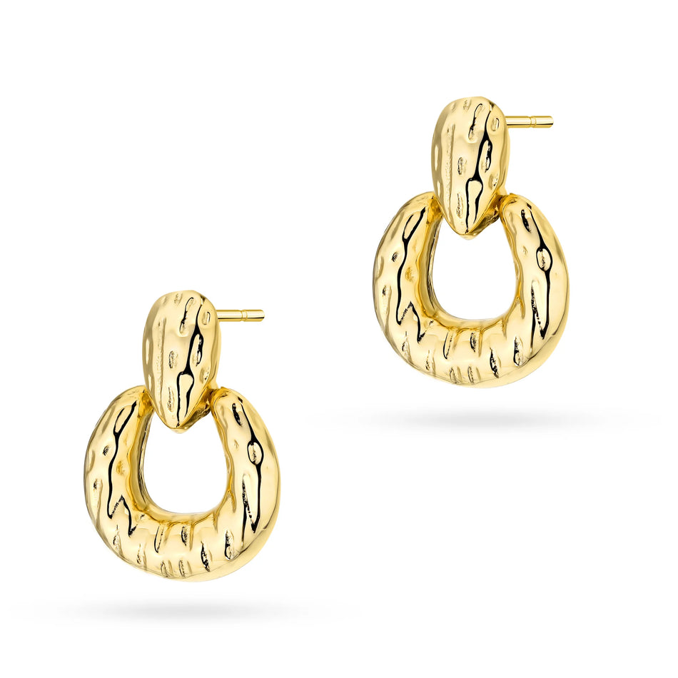 Náušnice na štuple zo striebra (925) pozlátené zlatom | Nafúknutý dizajn | Šperky GREMARI