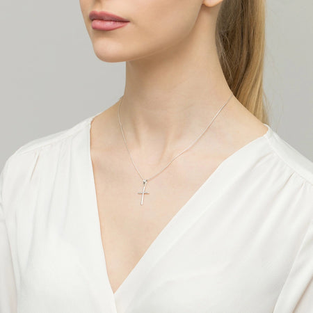 Silver (925) Small Cross Pendant | Minimalist Cross | GREMARI Jewelry 