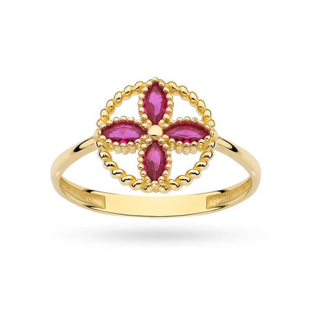 gold-ring-with-red-zirconia-flower-ap190-585-c
