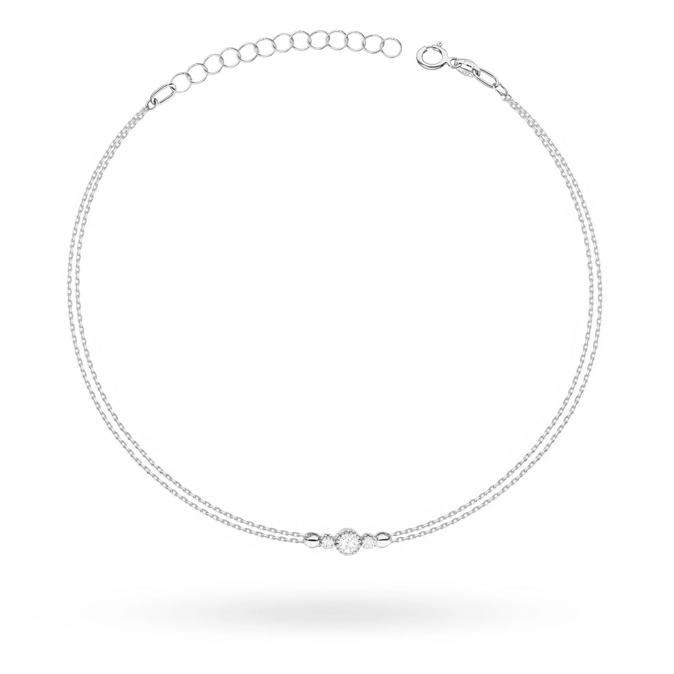 Náramok z bieleho zlata s diamantmi 0,10 ct a 0,029 ct