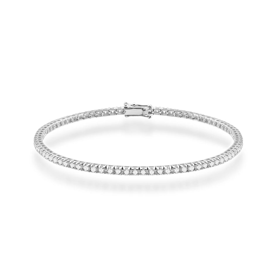 Náramok z bieleho zlata s 74 round prírodnými diamantmi – 1.073ct