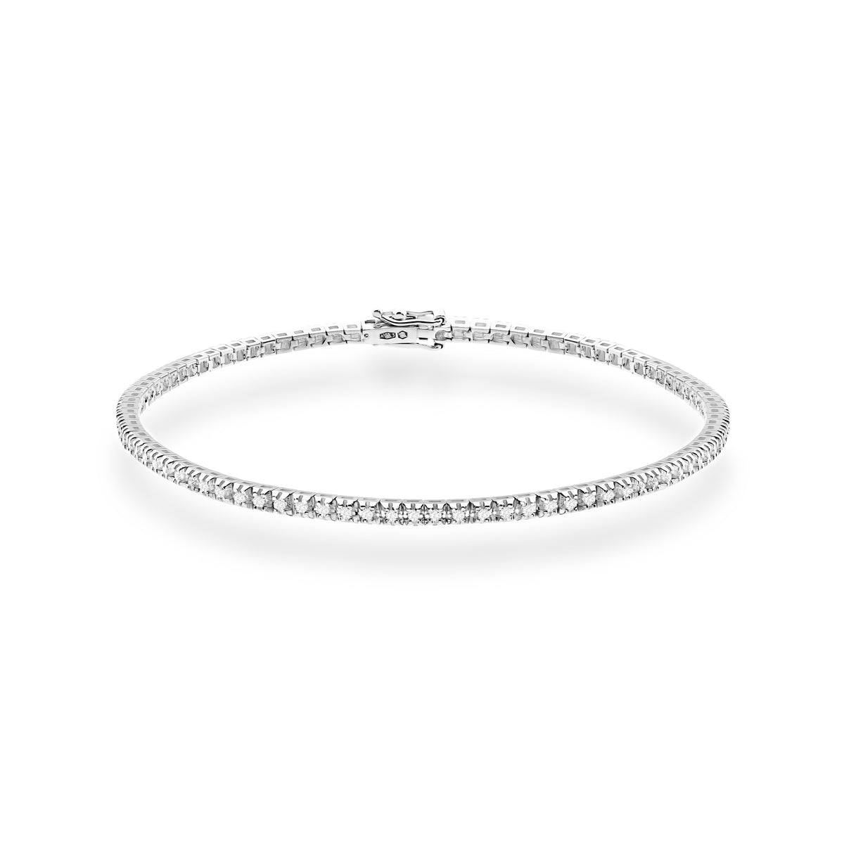 Tenisový náramok zo bieleho zlata s 90 round lab-grown diamantmi – 0.45ct