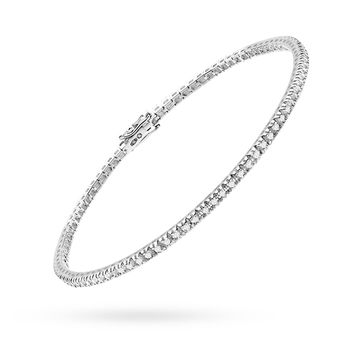 Tenisový náramok zo bieleho zlata s 90 round lab-grown diamantmi – 0.45ct