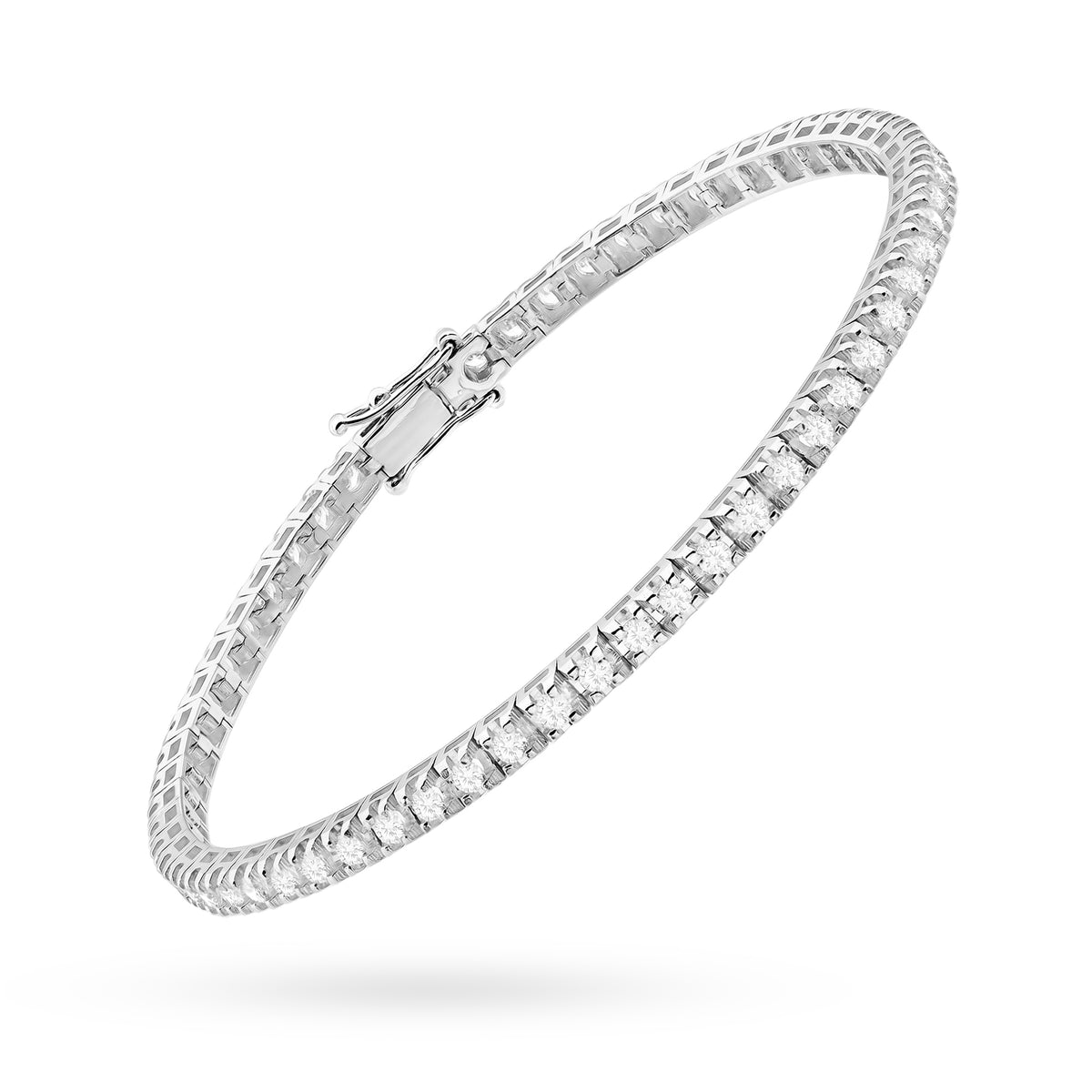 Tenisový náramok zo bieleho zlata s 59 round lab-grown diamantmi – 1.77ct