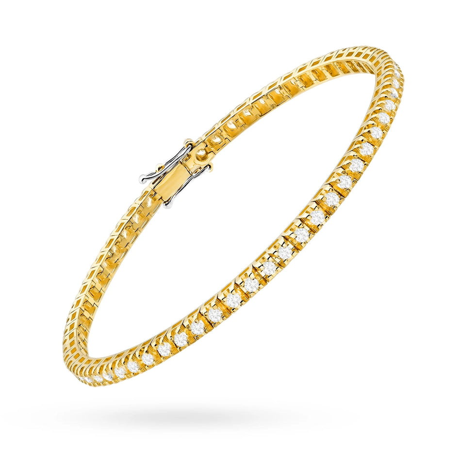 Náramok z žltého zlata s 59 round prírodnými diamantmi – 1.77ct