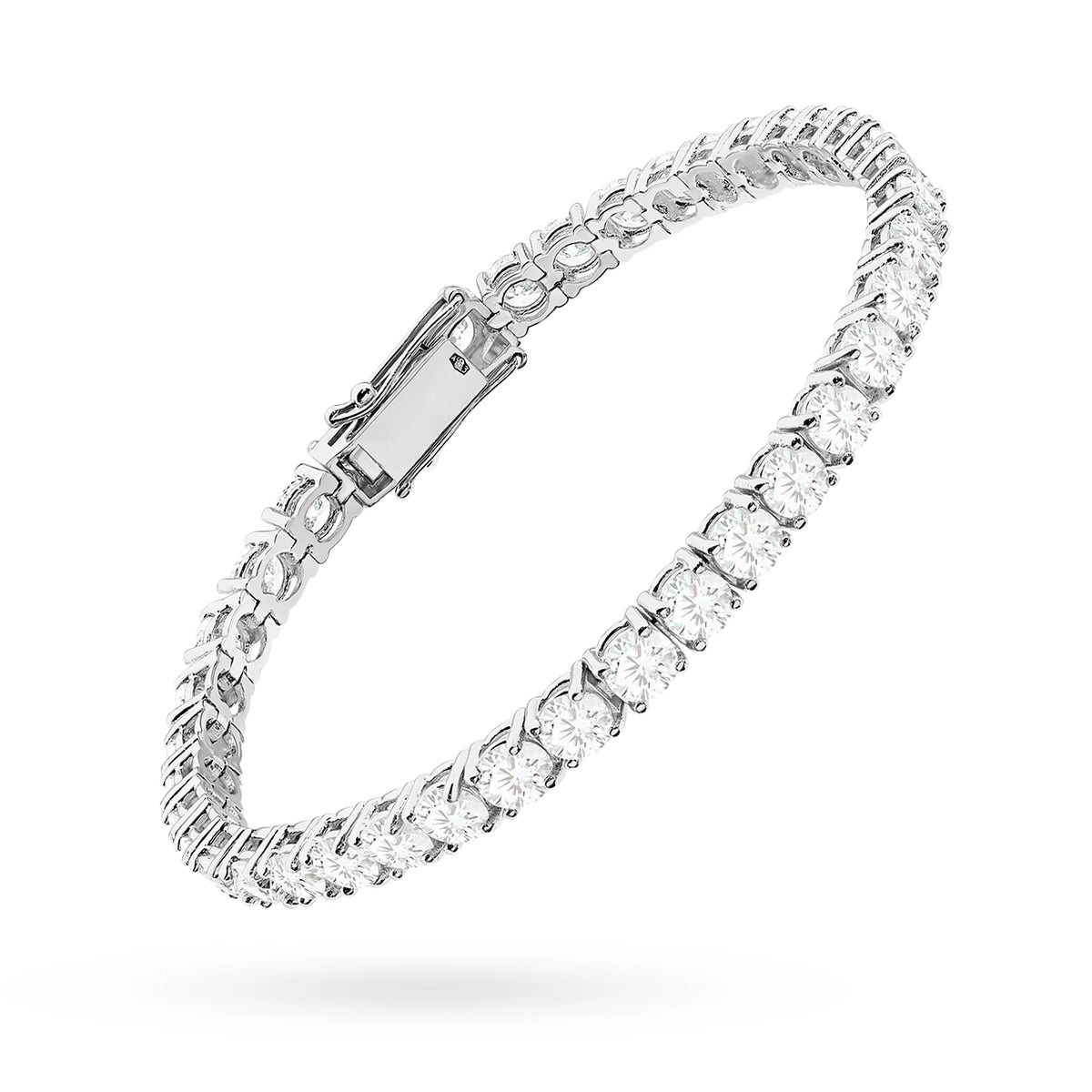 GREMARI 14K white gold tennis bracelet with 5.88ct round lab-grown diamonds – side view