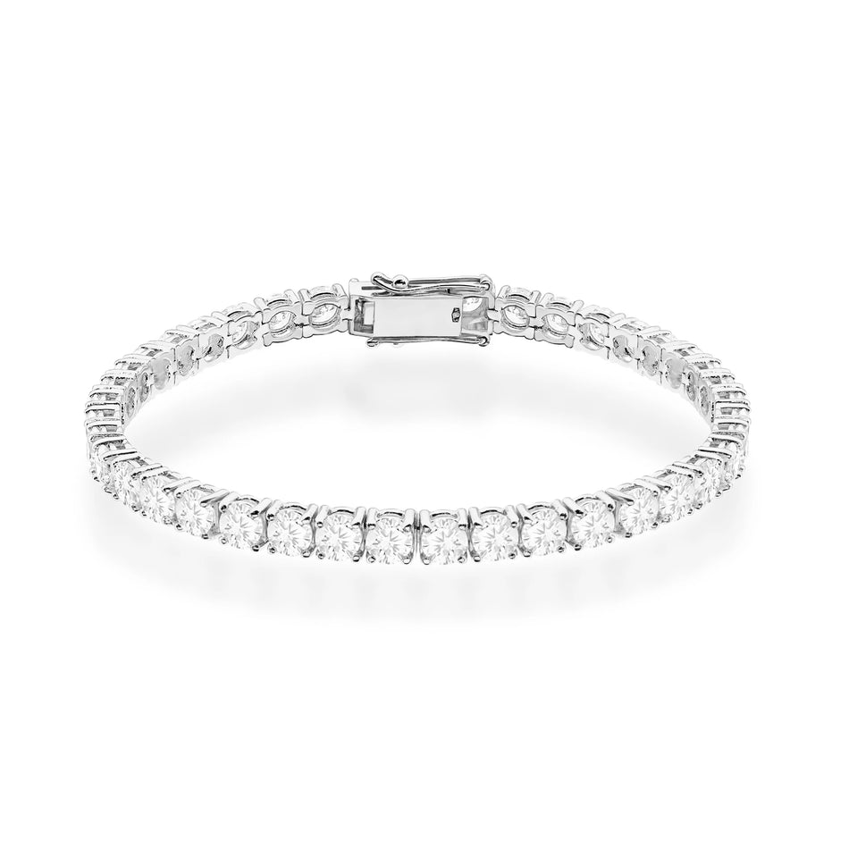 GREMARI 14K white gold tennis bracelet with 6.24ct round lab-grown diamonds – front view