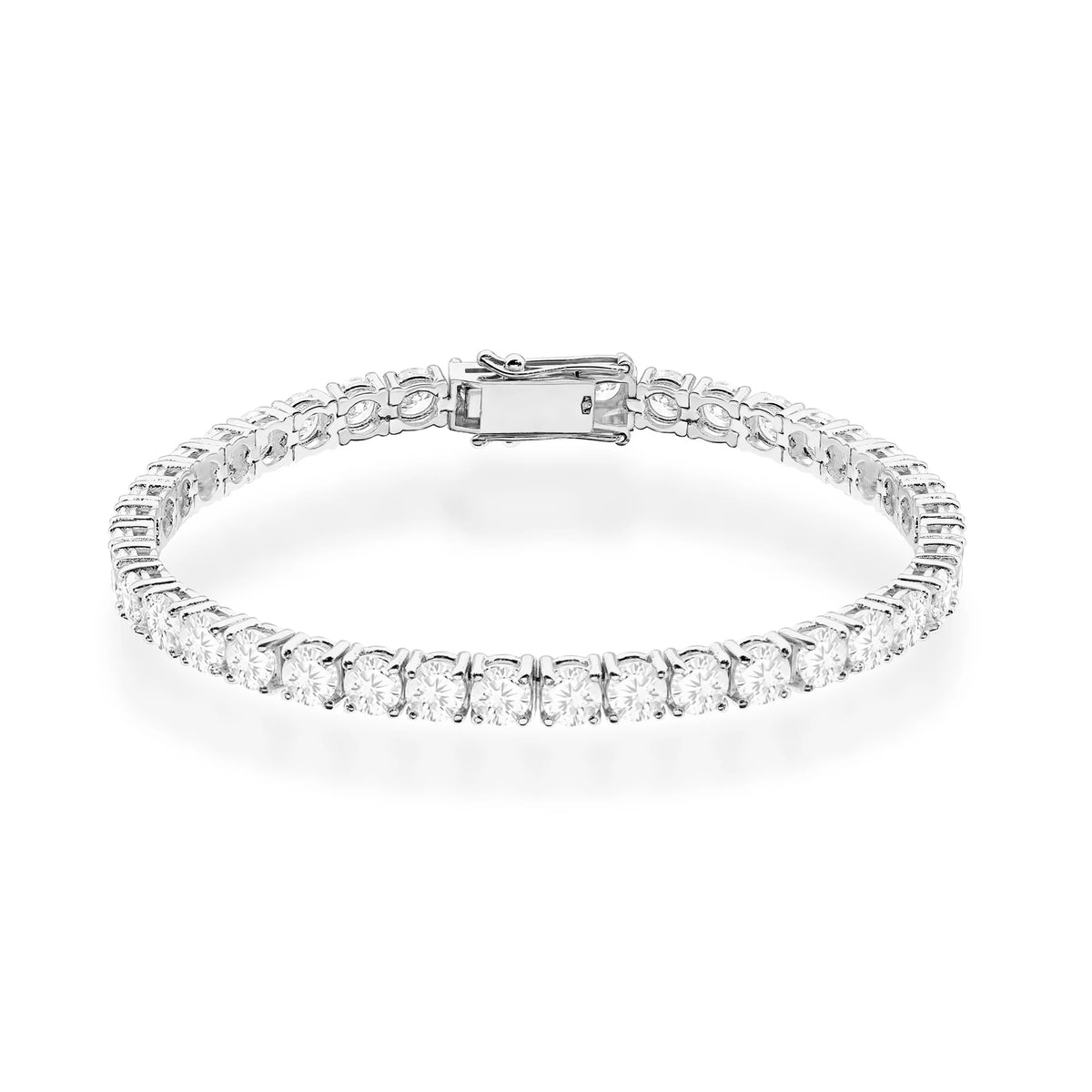 GREMARI 14K white gold tennis bracelet with 12.00ct round lab-grown diamonds – front view