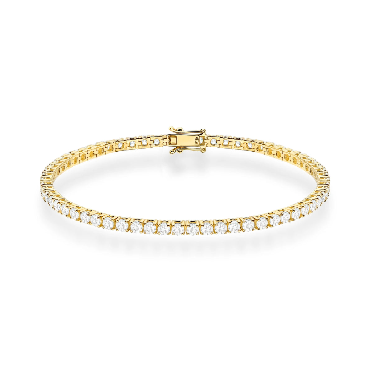 Yellow Gold Tennis Bracelet with 58 Round Lab-Grown Diamonds 3.48 ct – product view
