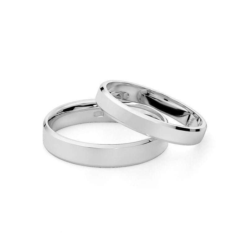 Klasické ploché fázované zlaté svadobné obrúčky prstene 3 a 4 mm