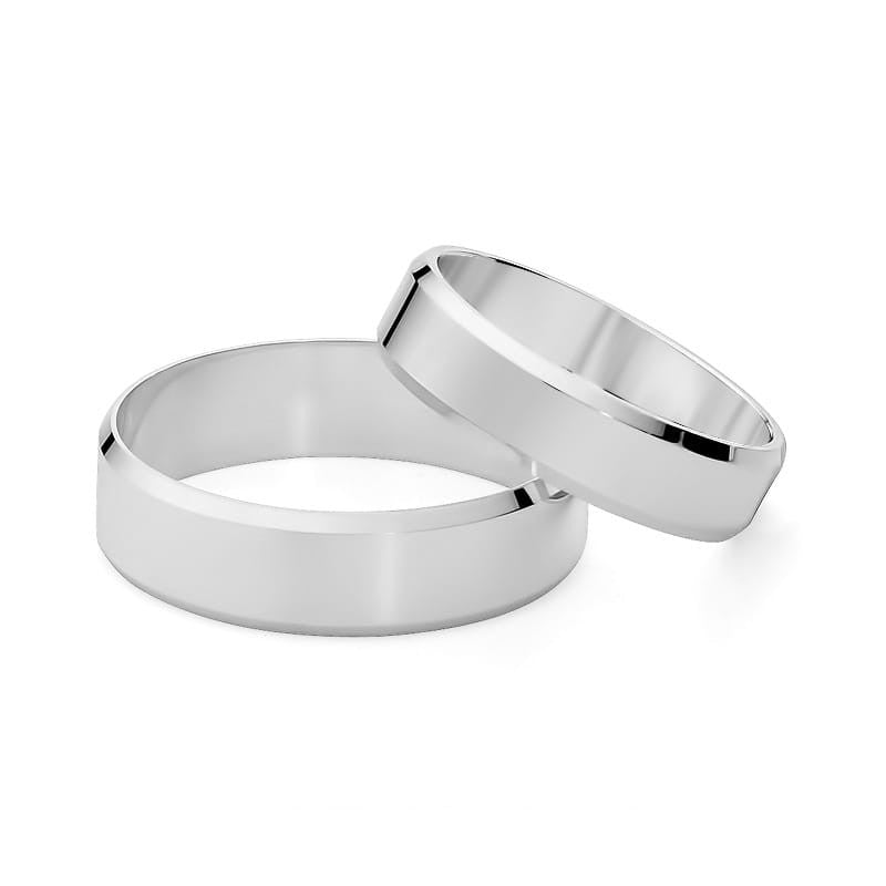 Klasické ploché fázované zlaté obrúčky na svadobné prstene 5 a 6 mm