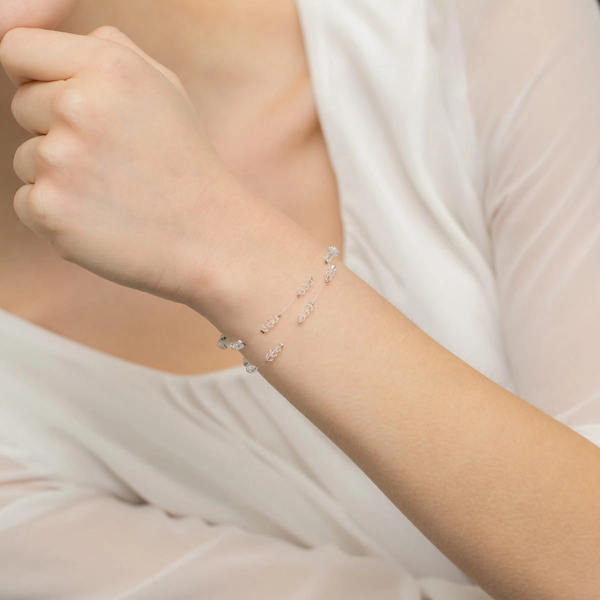 Strieborný Náramok so Swarovski Kryštálmi