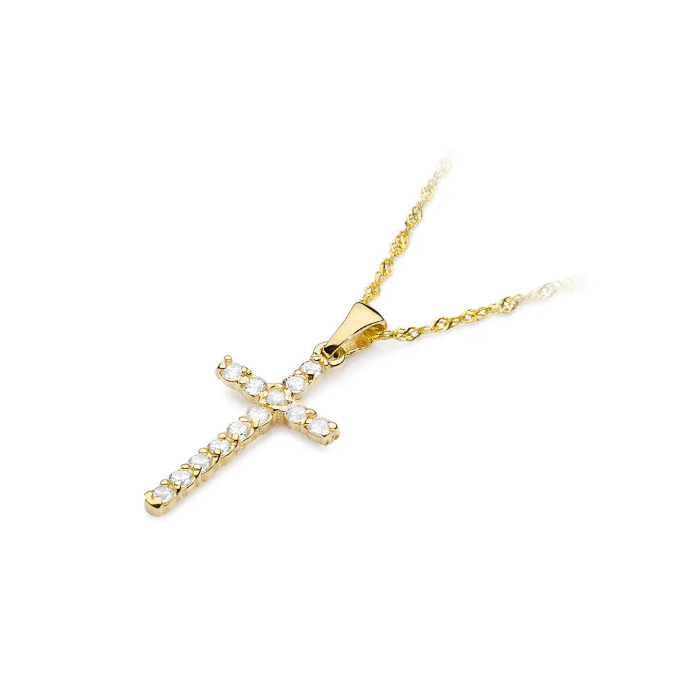 zlatý prívesok krížik s diamantmi d0006-diw-01