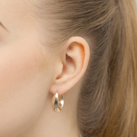 Yellow Gold Bold Teardrop Earrings with English Clasp | 585 (14k) Yellow Gold English Clasp Earrings