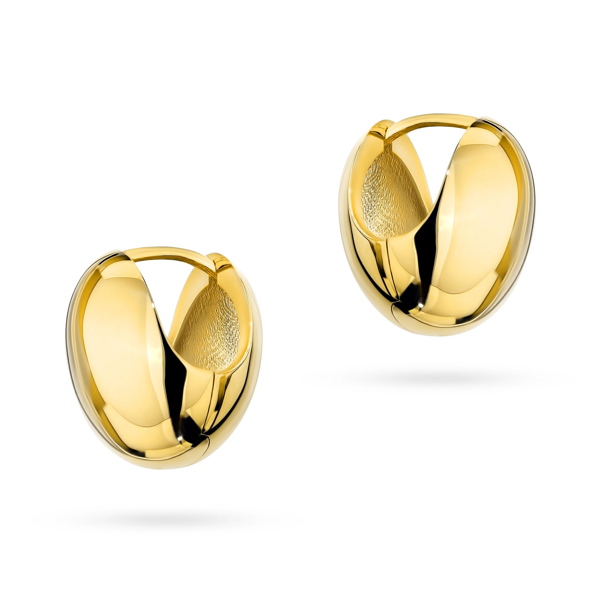 Yellow Gold Bold Ball Earrings with English Clasp | 585 (14k) Yellow Gold English Clasp Earrings