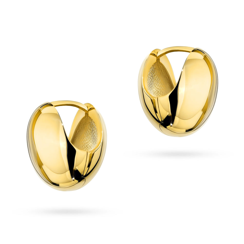Yellow Gold Bold Ball Earrings with English Clasp | 585 (14k) Yellow Gold English Clasp Earrings