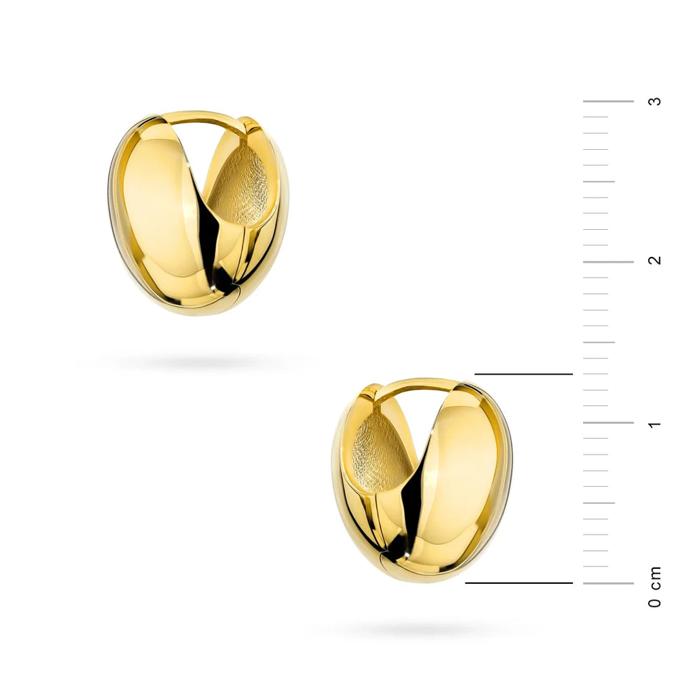 Yellow Gold Bold Ball Earrings with English Clasp | 585 (14k) Yellow Gold English Clasp Earrings