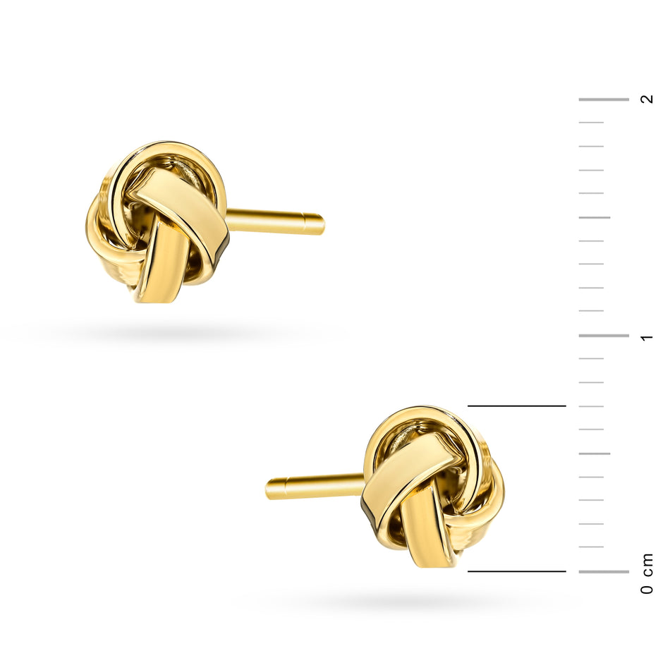 Yellow Gold Interwoven Knot Stud Earrings | 585 (14k) Yellow Gold Stud Earrings