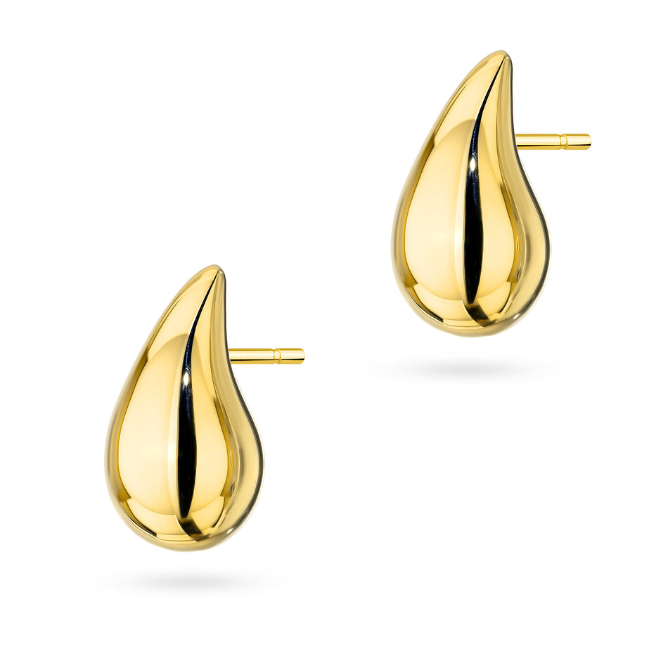 Yellow Gold Teardrop Stud Earrings | 585 (14k) Yellow Gold Stud Earrings