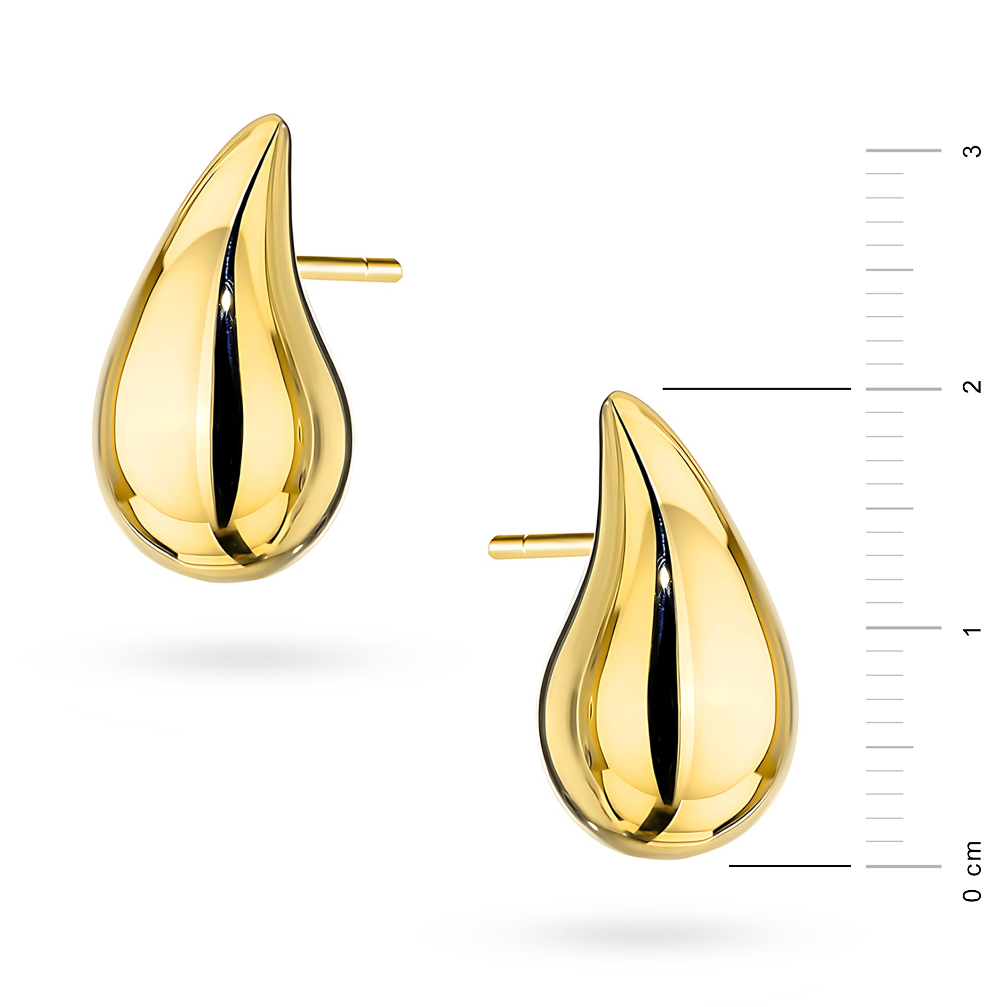 Yellow Gold Teardrop Stud Earrings | 585 (14k) Yellow Gold Stud Earrings