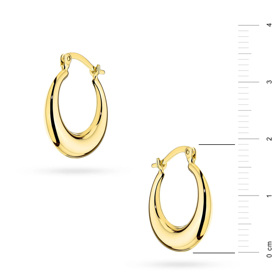 Yellow Gold Classic Hoop Earrings with English Clasp | 585 (14k) Yellow Gold English Clasp Earrings
