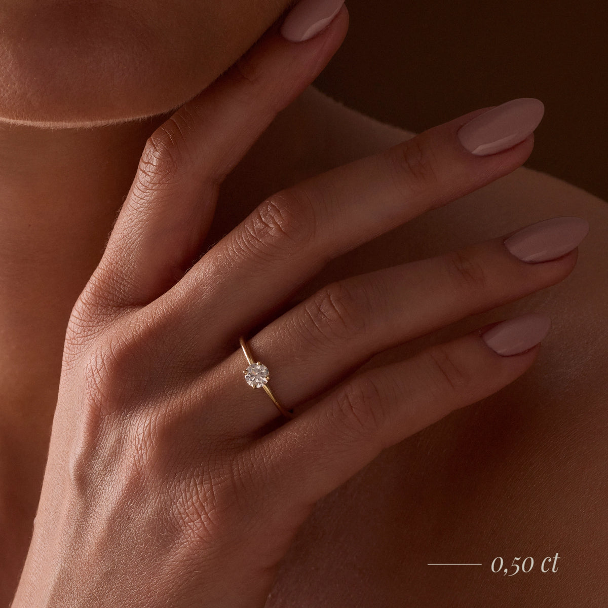 Gremari Seven Grace zásnubný prsteň z bieleho zlata s 0,50 ct prírodným diamantom – Round/Brilliant
