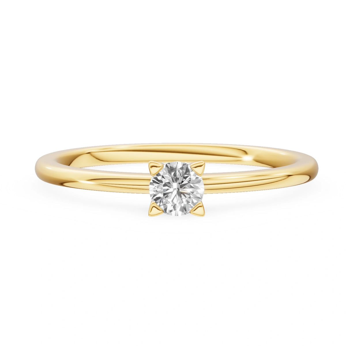 Gremari Seven Grace zásnubný prsteň zo žltého zlata s 0,15 ct prírodným diamantom – Round/Brilliant