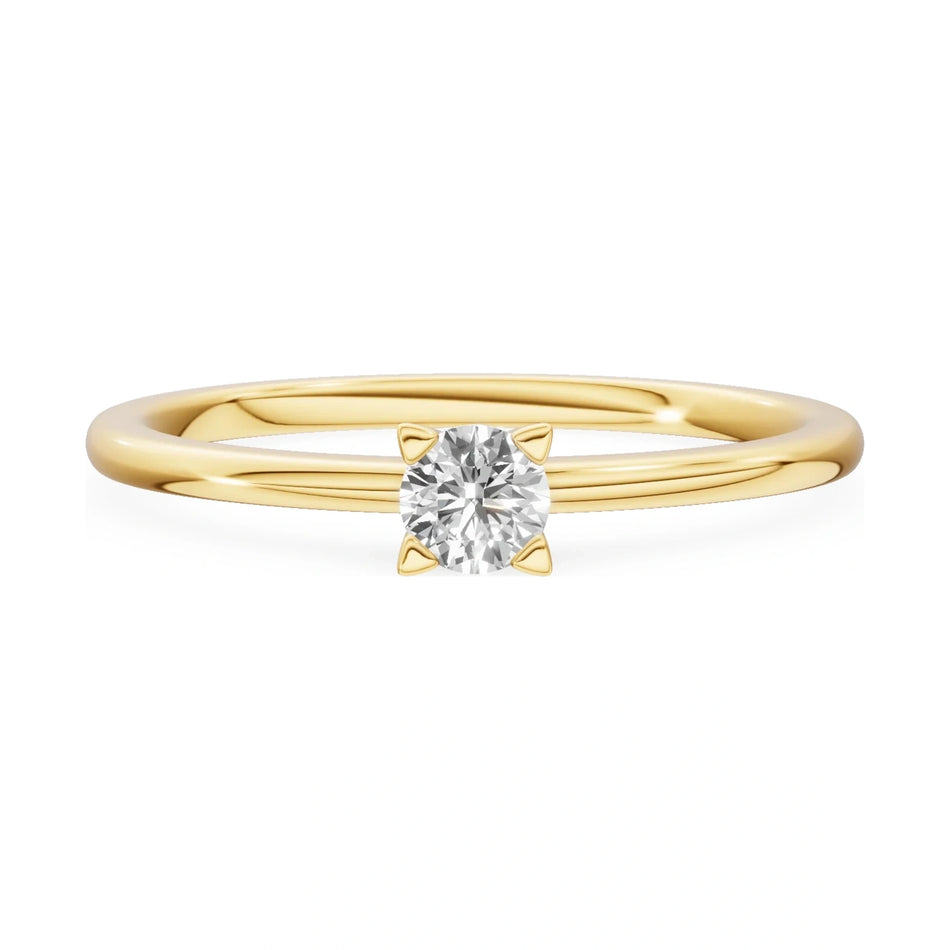 GREMARI Seven Grace 14K yellow gold engagement ring with 0.15 ct round-cut lab-grown diamond