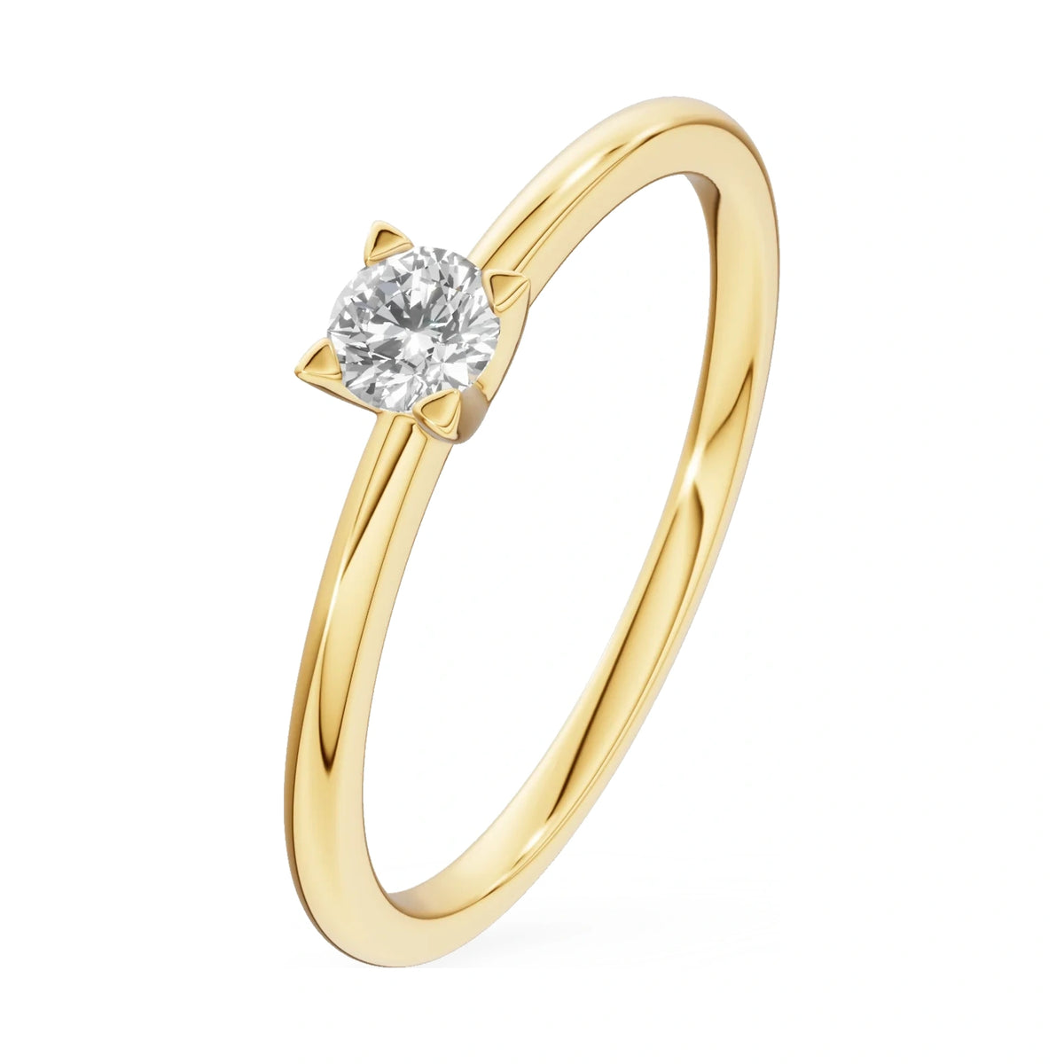 0.15 ct round-cut lab-grown diamond GREMARI Seven Grace engagement ring in 14K yellow gold