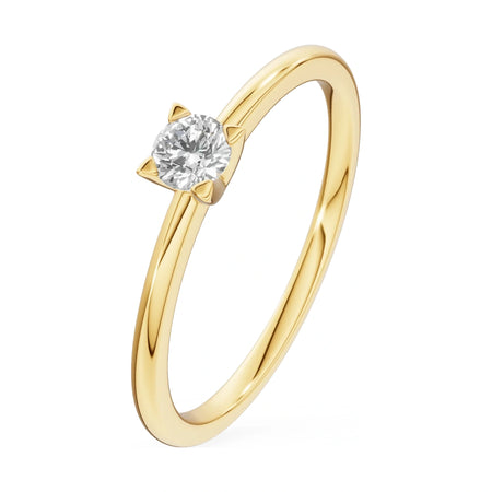 0.15 ct round-cut lab-grown diamond GREMARI Seven Grace engagement ring in 14K yellow gold