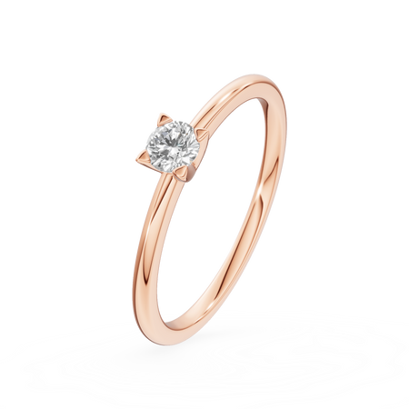 GREMARI Seven Grace round-cut lab-grown diamond engagement ring in 14K rose gold, 0.15 ct