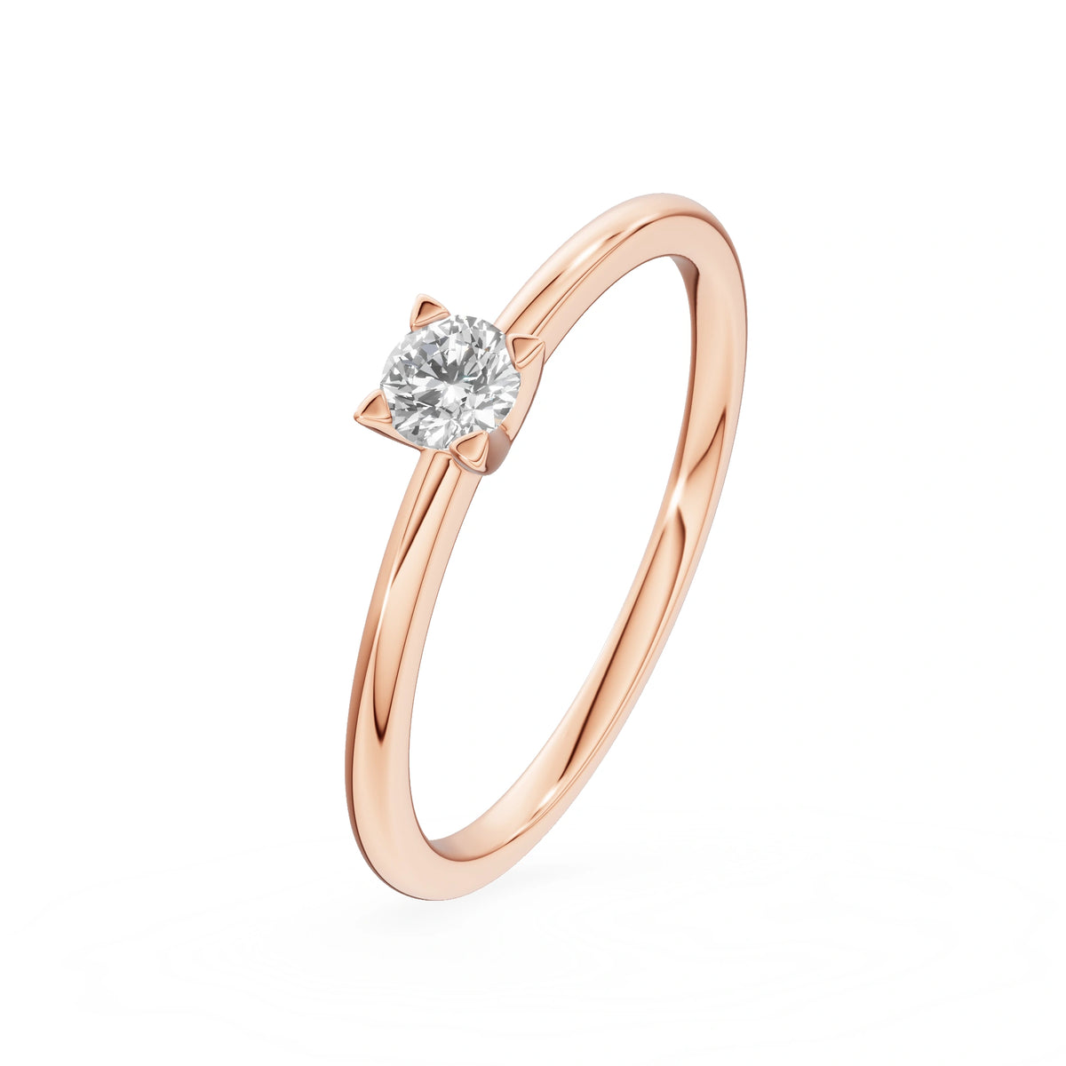 Gremari Seven Grace zásnubný prsteň z ružového zlata s 0,15 ct lab-grown diamantom – Round/Brilliant