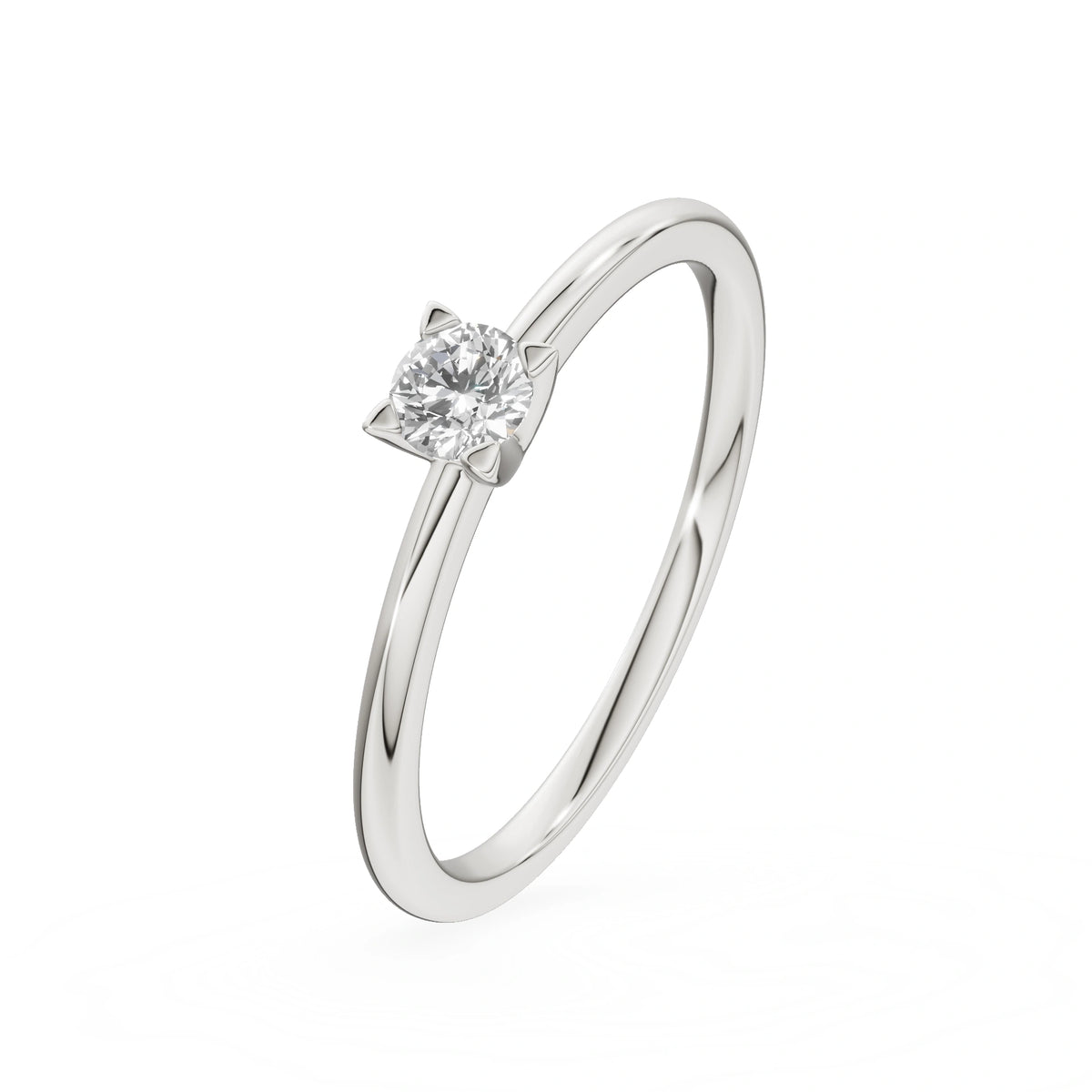 Gremari Seven Grace zásnubný prsteň z bieleho zlata s 0,15 ct prírodným diamantom – Round/Brilliant