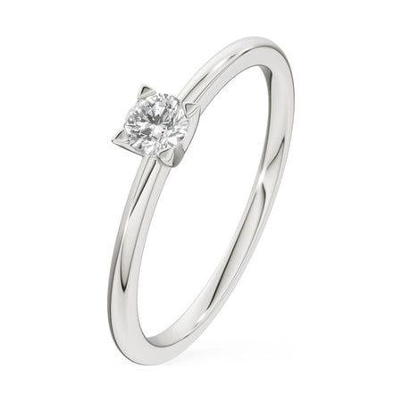 0.15 ct round-cut lab-grown diamond GREMARI Seven Grace engagement ring in 14K white gold
